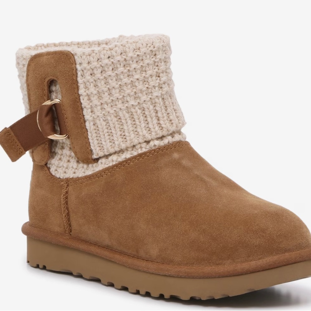 UGG Classic Solene Mini Bootie Chestnut Beige size 8